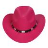 Western Cowboy Top Hat Spring And Autumn New Jazz Hat Big Brim Pentagram Belt Accessories Felt Hat Men And Women