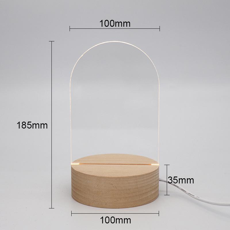 3D High-Transparency Atmosphere Night Light In Beech Wood with Uncarved Acrylic Board