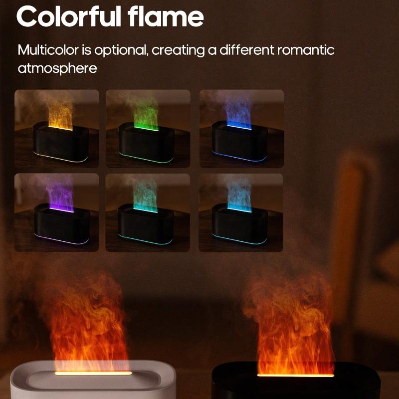 7 Color Flame Aroma Diffuser Humidifier Creative Desktop Night Light Ultrasonic Fragrance Mist Maker Home Office Aromatherapy