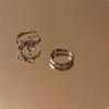 2Pcs Women Open Rings Set Vintage Bowknot Rings Stackable Thumb Knuckle Rings Adjustable Open Rings Set