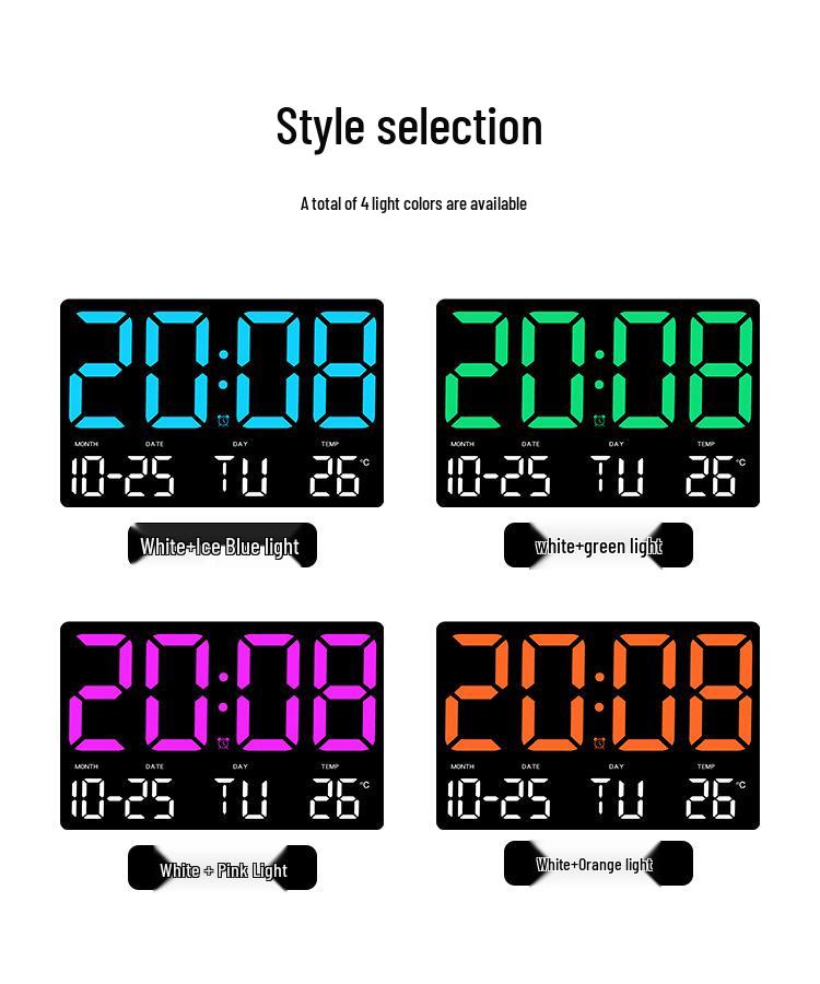 Multifunctional Large Screen Clock: Wall & Tabletop Use, Simple Style for Living Room with Alarm 0717