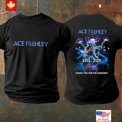 Ace Frehley 10,000 Volts Memorial T-Shirt Vintage Rock Tribute Tee Unisex Unisex T-Shirt