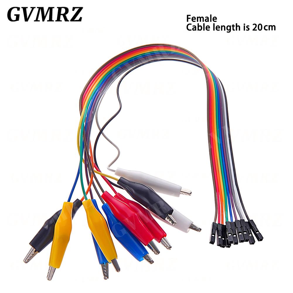 20MM 30MM 10Pin Double-end Alligator Clips jump Wire Male Female Crocodile Clip Test Lead Jumper Wire Line Cable DIY Connection