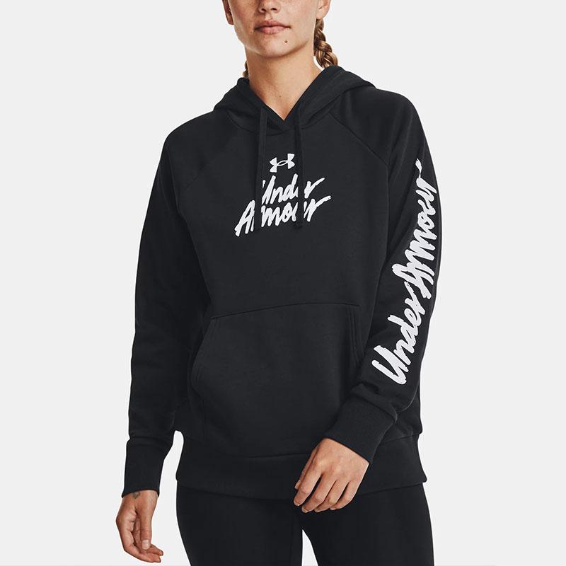 Under Armour Rival Fleece Graphic Hoodie Women hoodies Black 1379609-001