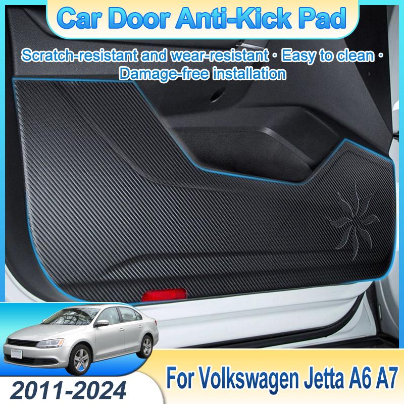 For VW for Volkswagen Jetta A6 A7 Vento Sagitar 2011-2024 Car Door Anti-Kick Pad Anti Dirt Mat Protection Sticker Accessories
