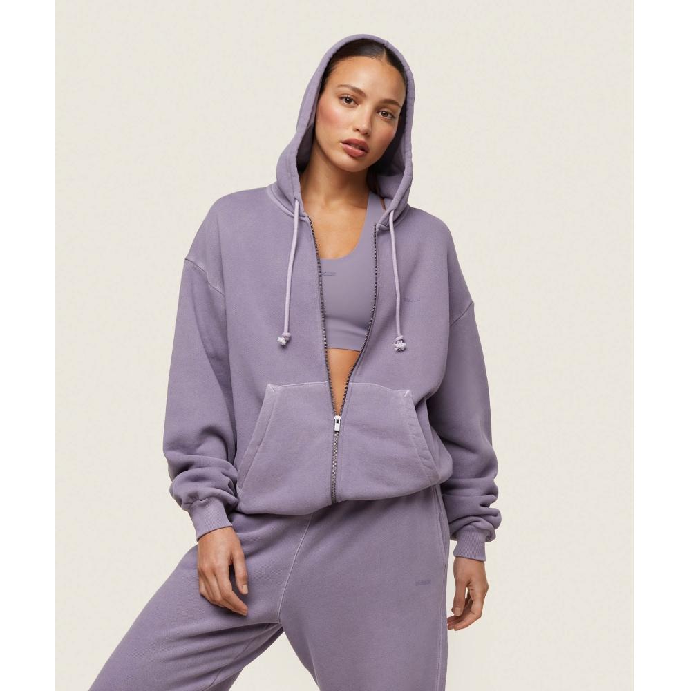 

Повседневная одежда GYMSHARK Свободная толстовка на молнии с капюшоном, противотуманная, фиолетовая B1C2O PB00