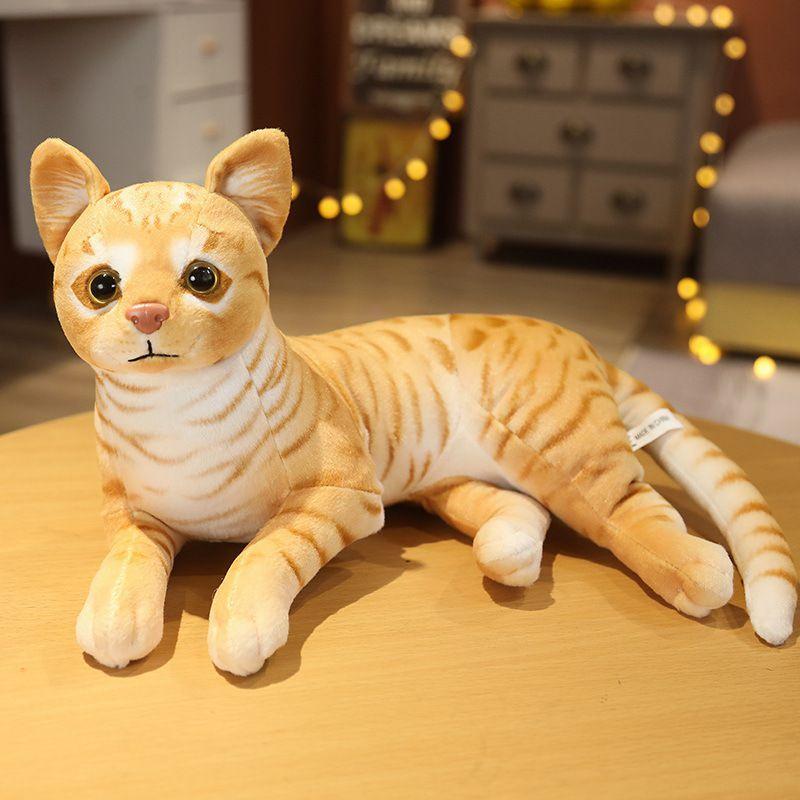 Realistic Simulation Cat Stuffed Plush Toy For Kids Home Decor And Gift