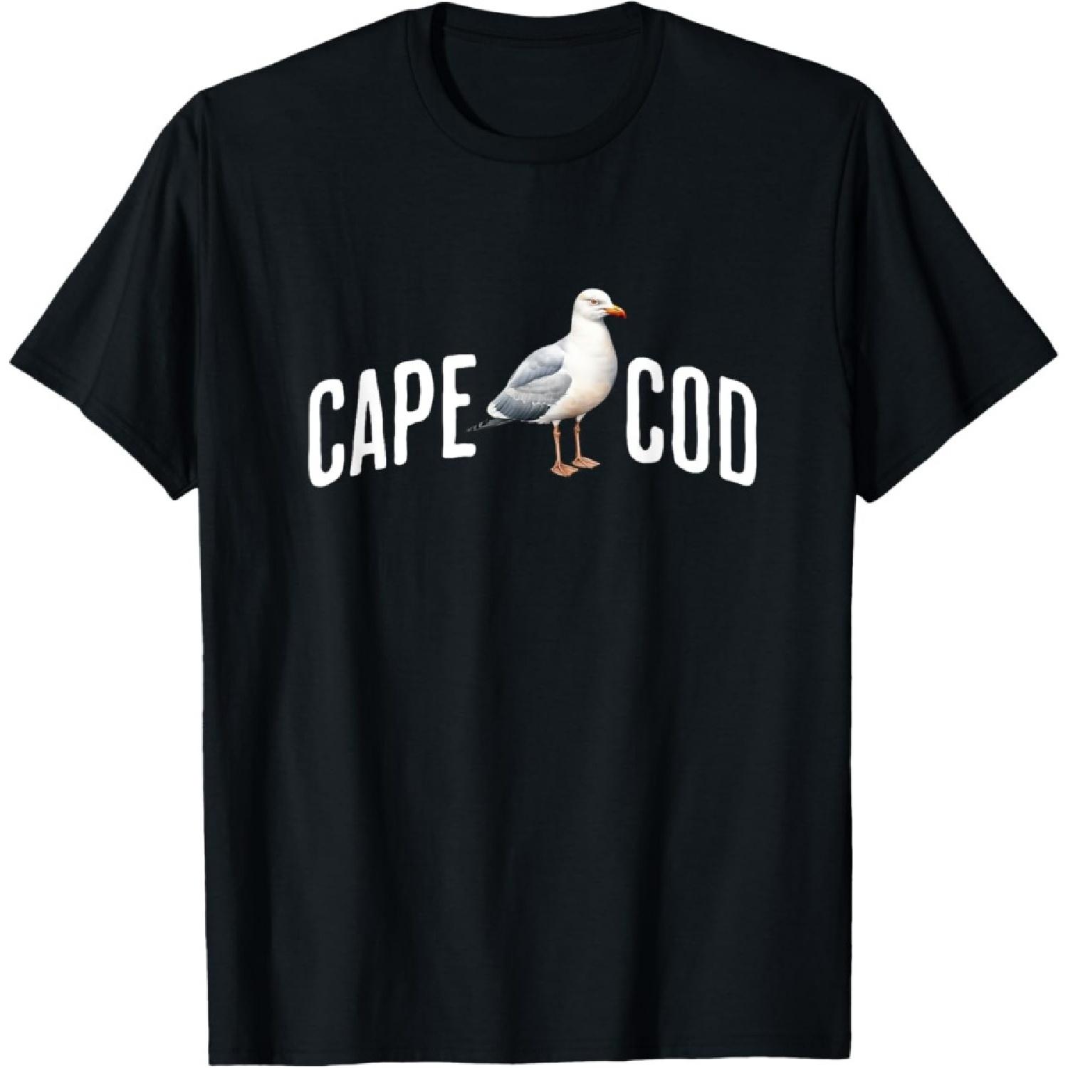 Cape Cod Watercolor Seagull T-Shirt S чёрный