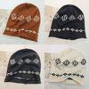 Knitted Beanie Hat For Women With Floral Pattern And Cold Weather Warmth Perfect For Autumn And Winter