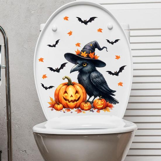 Halloween Toilet Decals Cute In Suit Cartoon Bat
