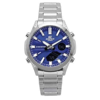Reloj analógico digital Edifice de acero inoxidable con esfera azul de cuarzo EFV-C120D-2A 100 m para hombre