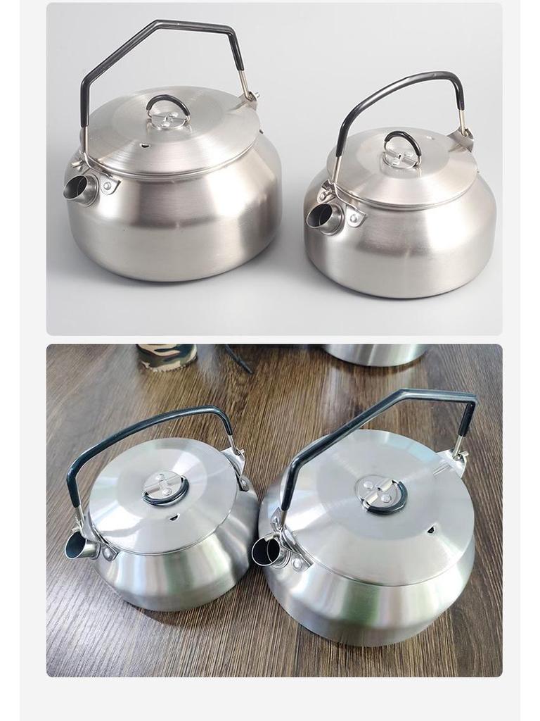 Portable Outdoor 304 Stainless Steel Camping Kettle and Coffee Pot
