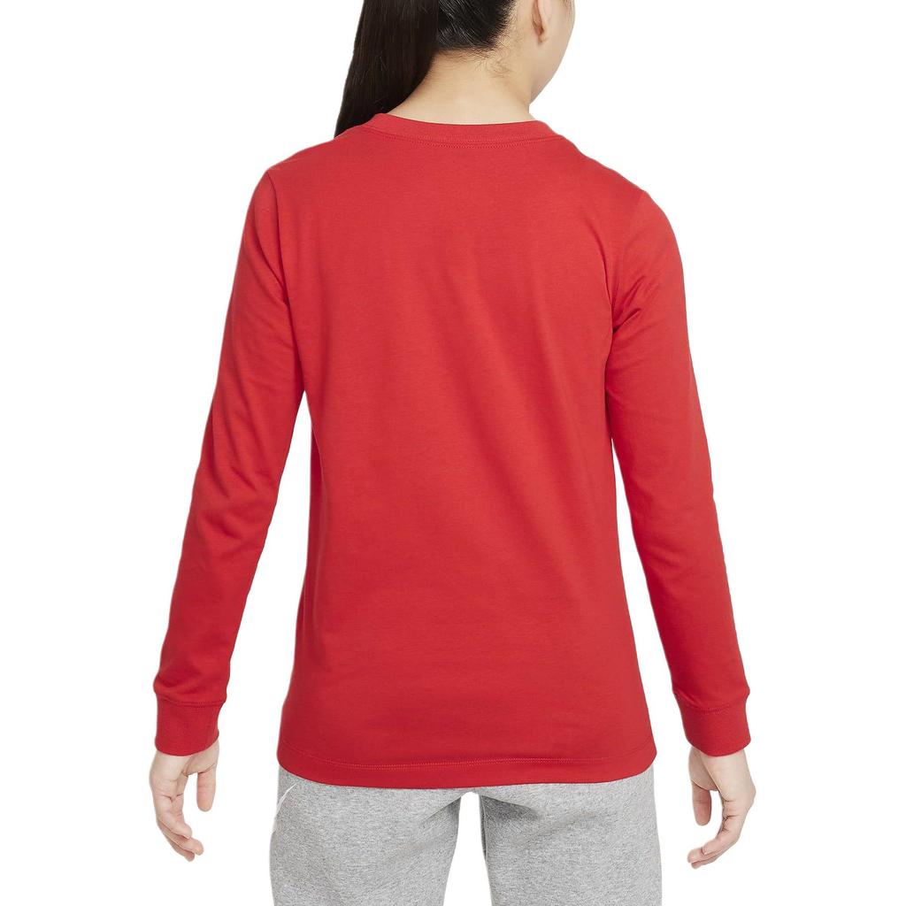 Nike Long-Sleeve T-Shirt With Letter Print Kids Tops Red FN9636-657
