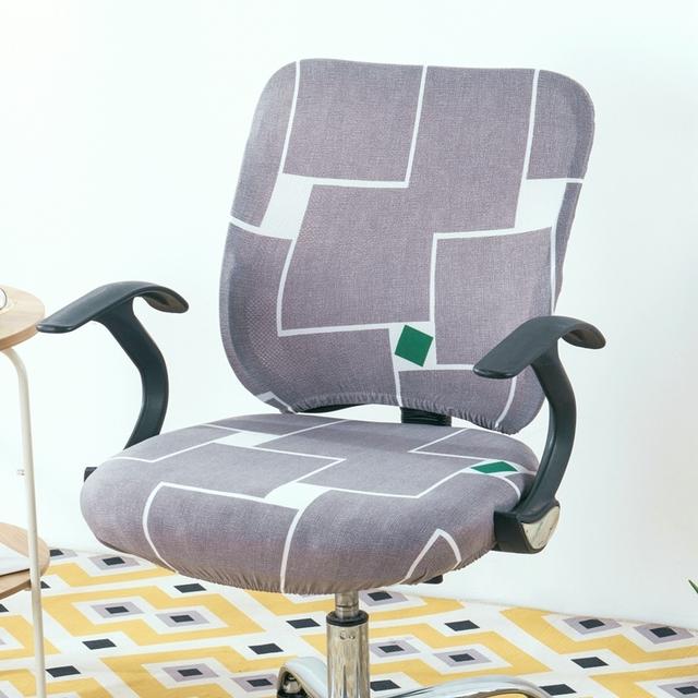 2pcs Set Universal Split Office Use Chair Cover Elastic Spandex Chair Back Cover +Seat Cover Anti -Dirty Office Use Computer Chair Cover