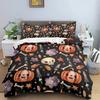 Skull Halloween Bats Bedding Set Boys Girls Twin Queen Size Duvet Cover Pillowcase Bed Boys Adult Home Textileextile