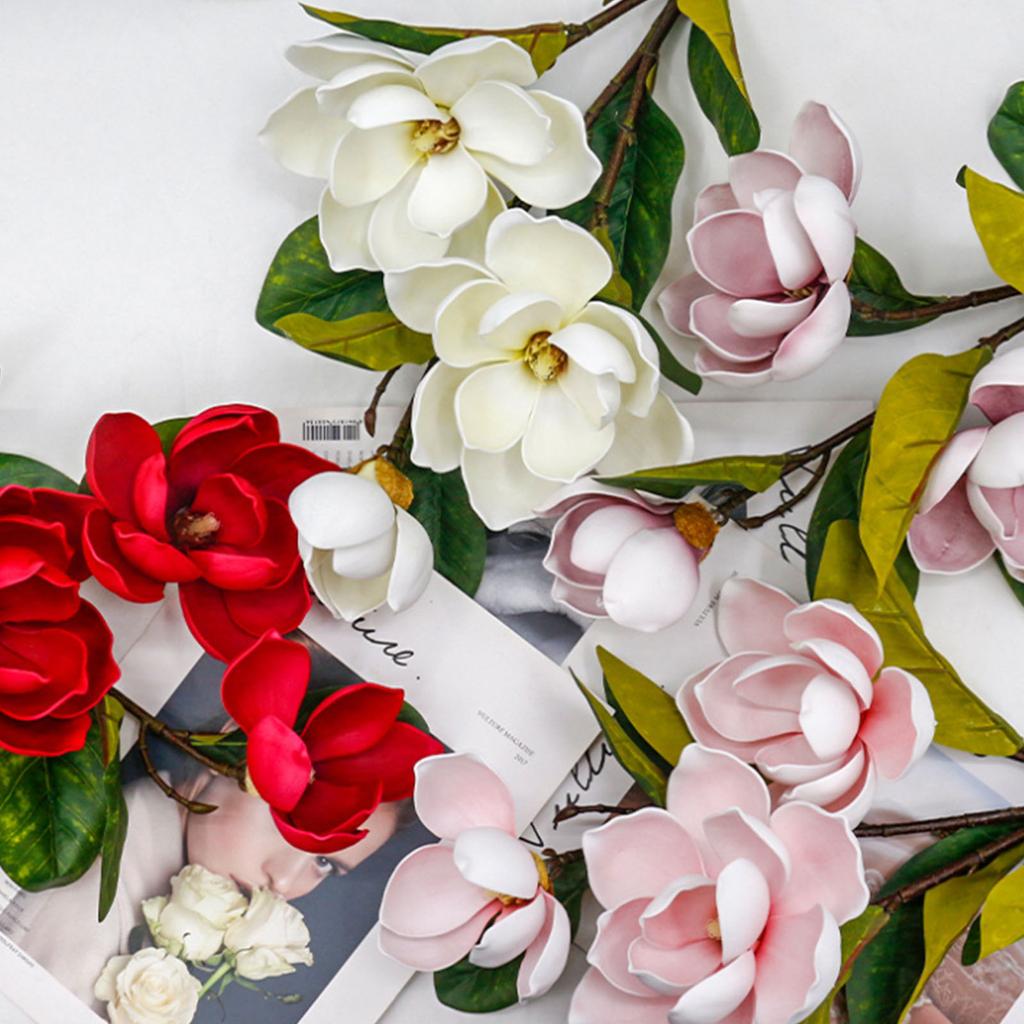 Künstlicher Yulan-Blumenstrauß mit langem Stiel, künstliches Blumenarrangement für Vase, Blumendekoration für Zuhause