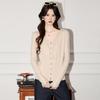 French Lace Patchwork V-Neck Knit Sweater
