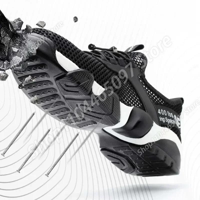 Fashion 2025New Men Steel Toe Work Safety Shoes Lightweight Breathable Reflective Casual Sneaker Prevent Piercing Women Protective Boots