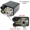Air Compressor Pressure Switch 90-120psi Automatic Air Pressure Switch 4Port Manifold Electric Air Compressors Tool Accessory
