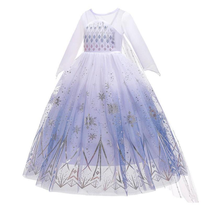 Girls Princess Dress Halloween Birthday Party Long Sleeve Gown Kids Formal Wear