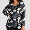 Women's Fashionable Casual Long Sleeved Plus Size Floral Print Top Plus Size Floral Print Top