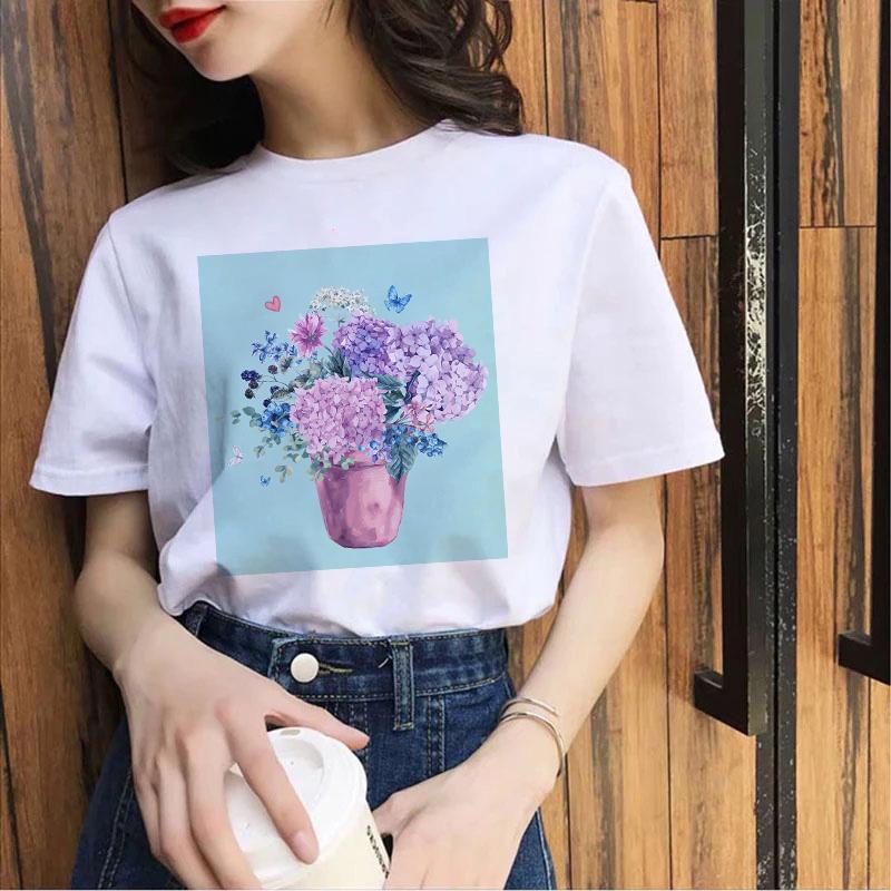 2025 Womens T-Shirts Summer Fashion Shirt Streetwear White Tee Shirt Femme Oversize Fashion Fun Retro Female Tops