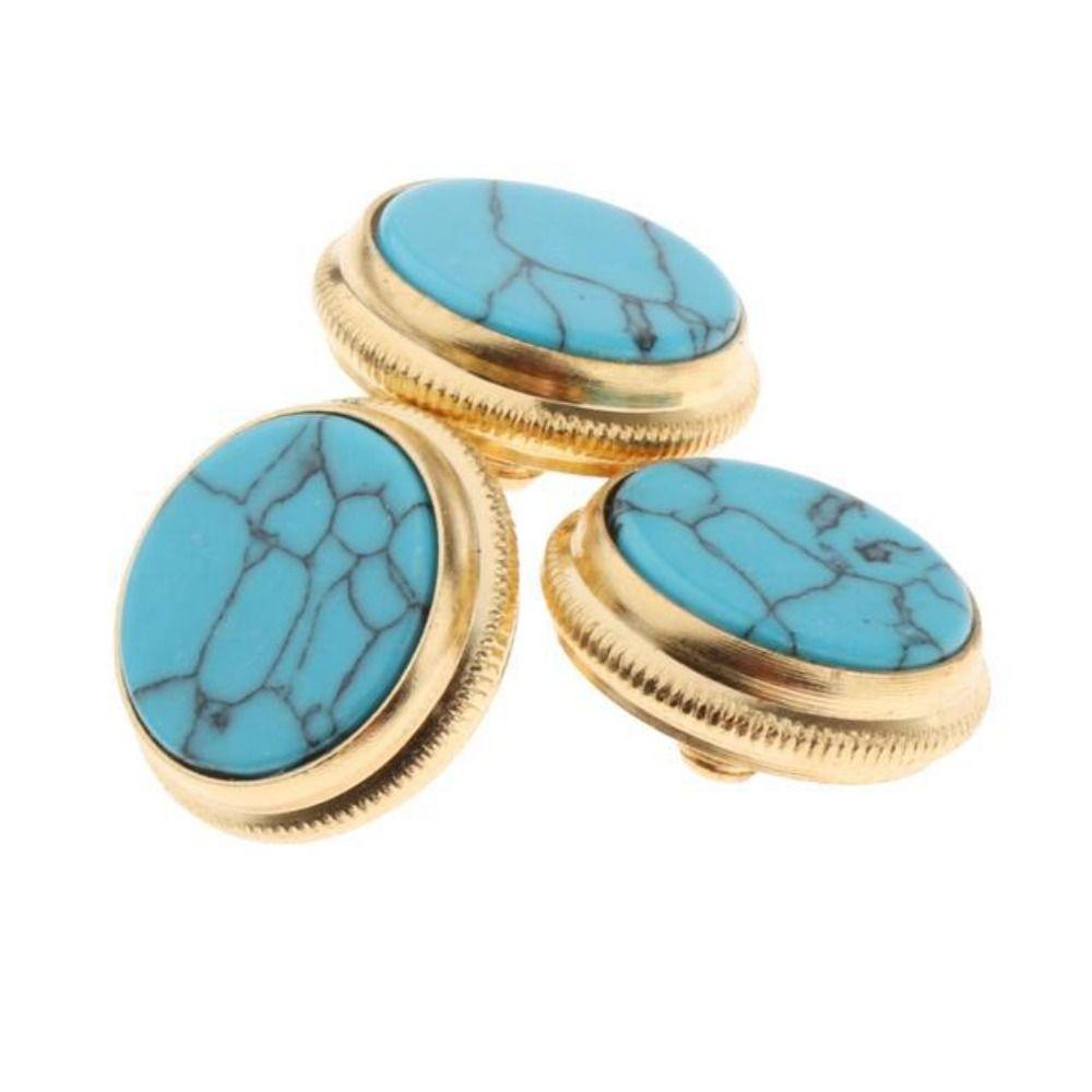 3pcs/set Trumpet Valve Cap Metal replacement Trumpet Finger Buttons Shell Buttons Trumpet Repairing Instruments Parts