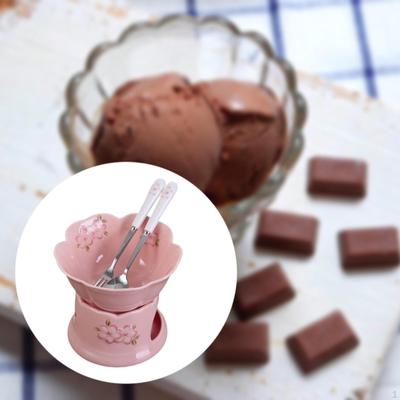 Keramische Smeltpan Set voor Chocolade- en Kaasfondue