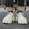 Shoes for Men British Style Thick Sole Casual Derby Shoes High Quality Fashion Comfor Platform Mans Leather Shoes