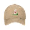 Giraffe Sitting in The Grass Eating Watermelon Baseball Cap for Unisex Women Vintage Trucker Hat Hats Dad Hat