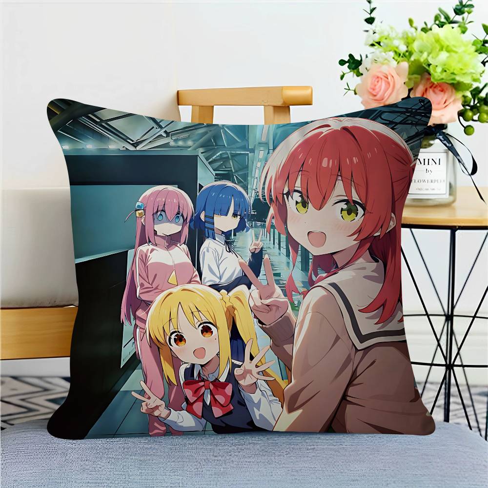 

Anime B-Bocchi-The-Rock Pillowcase Toon Gift Cushion Cover Bedroom Home Sofa Chair Seat Decor Pillow Case 16x16Inch