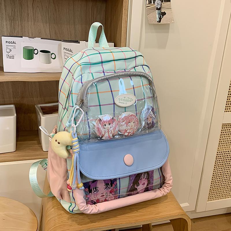A New Large Capacity Japanese Style Printed Backpack for Girls  Junior High School and Senior High School Students  and A Backpack for Girls