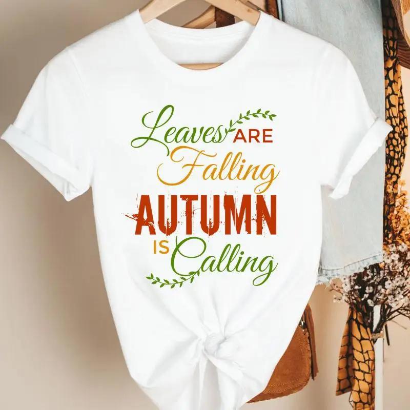 Fashion Womens Pumpkin Spice Coffee Thanksgiving Halloween Casual Crew Neck Short Sleeve Tshirt Women T Shirt