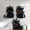 Black Cartoon Cat Hand Towel - Soft and Absorbent for Bathroom and Kitchen