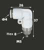 NRL 1700r/min Elbow M5 1/8" 1/4" 3/8" 1/2" BSP Male 4 6 8 10 12 Mm Tube Air Pneumatic High Speed Rotary Pipe Fitting Connector