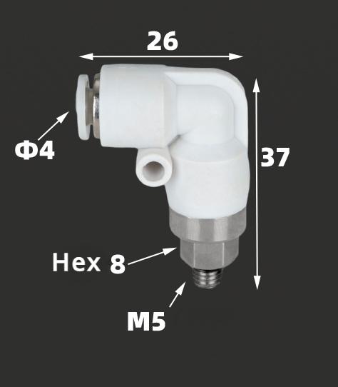 NRL 1700r/min Elbow M5 1/8" 1/4" 3/8" 1/2" BSP Male 4 6 8 10 12 Mm Tube Air Pneumatic High Speed Rotary Pipe Fitting Connector