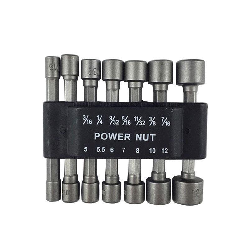 14-Piece Strong Hex Magnetic-Free Pneumatic Air Wrench Electric Screwdriver Bit Set for Self-Tapping Screws.