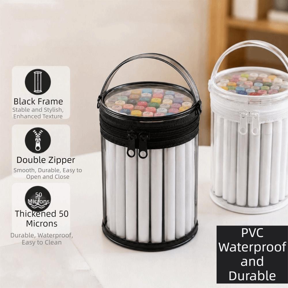 PVC Pen Holder Transparent Stationery Storage Bag Simple Makeup Brush Storage Bag for Home