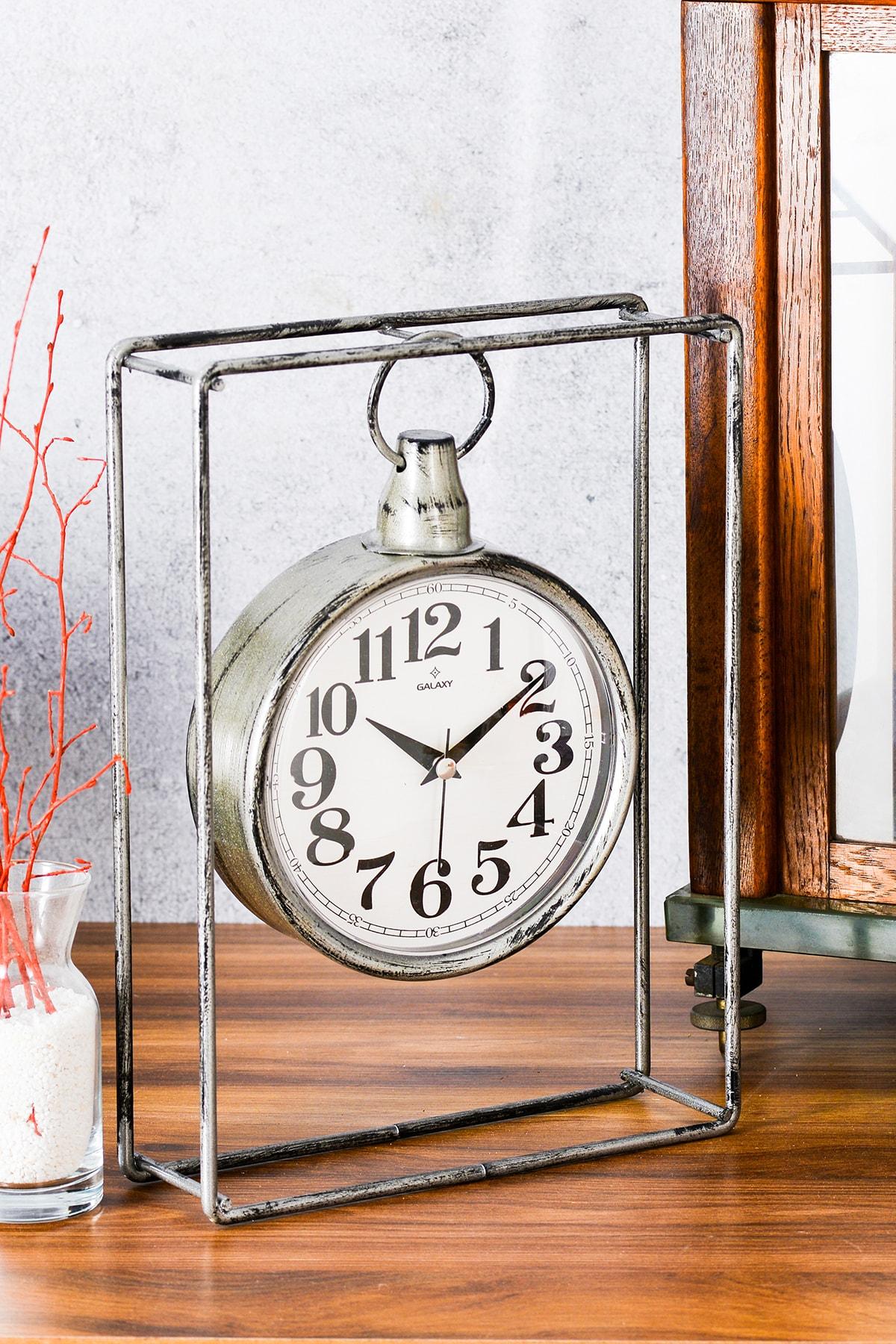 

Muyika Supera Декоративные металлические настольные часы с бесшумным механизмом, серый антиквариат - Mms-m 0