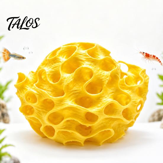 Fish Breeding Cave Aquarium Shrimp Cave, 3D Printed Honeycomb Betta Hide, Tank Ground Hideout, Porous Sphere Shelter for Guppy Small