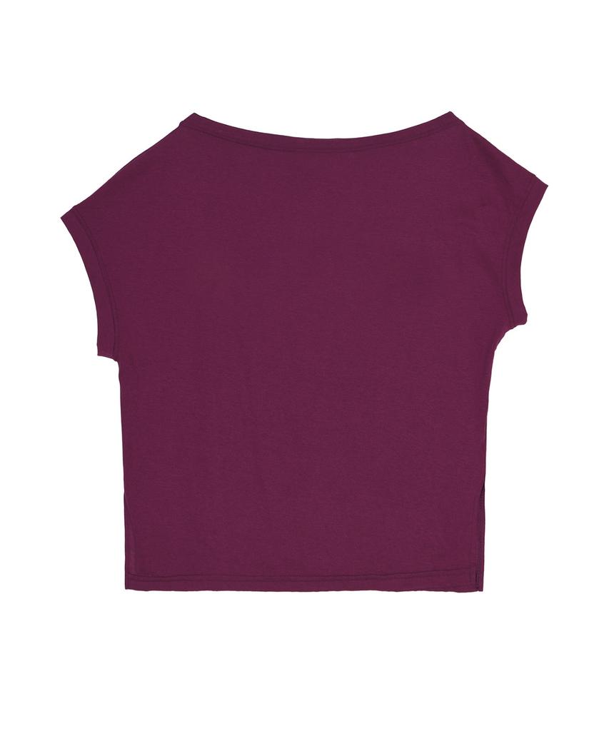 Nigaennikol Lettering Off Shoulder Top_Plum