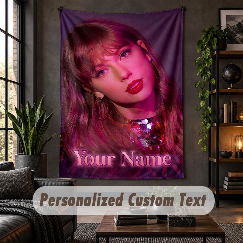 Arazzo da Parete Personalizzato, Testo Personalizzato Taylor Swift, Tessuto Morbido Arte da Parete per Decorazione Interna