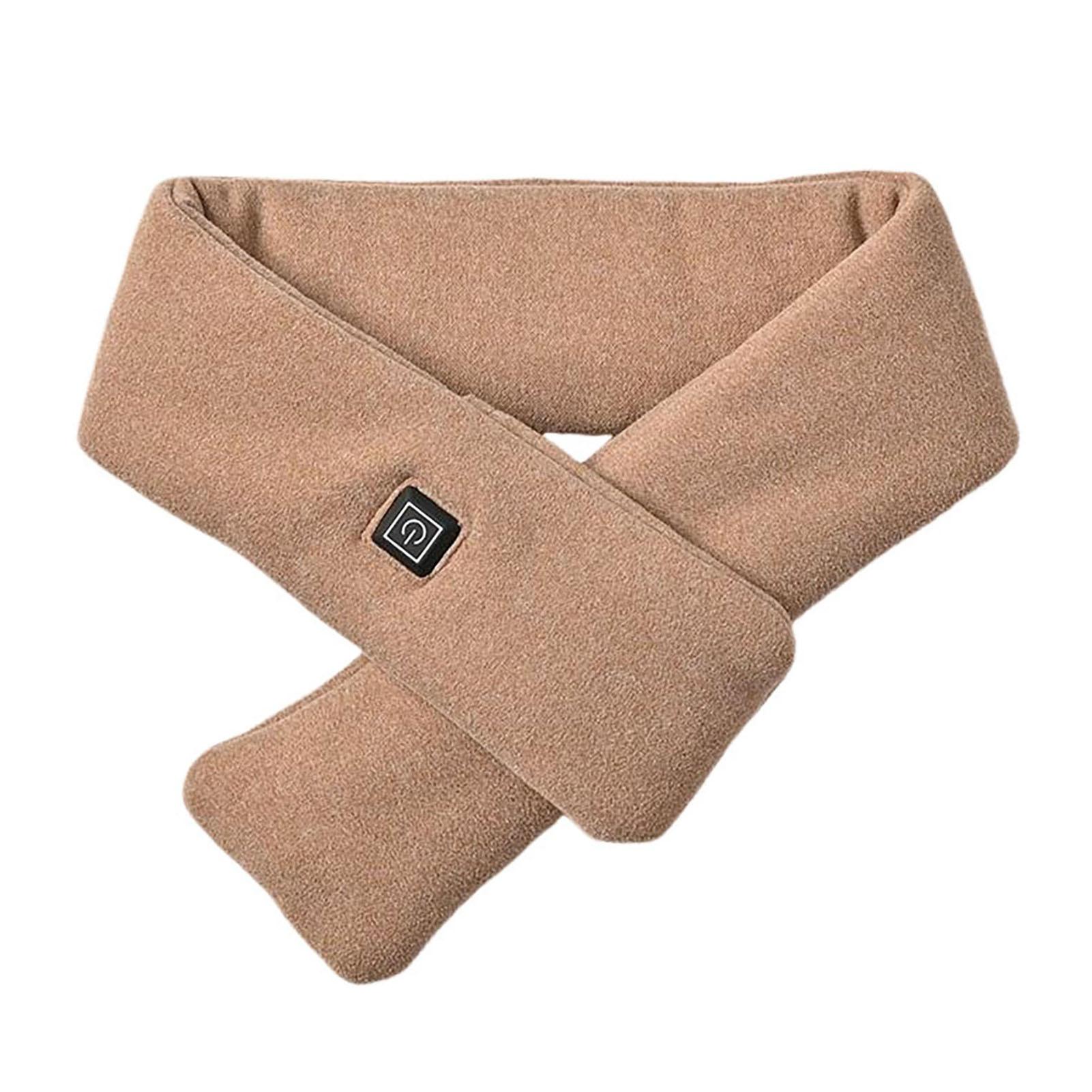 

Electric Neck Heating Scarf winter warm Heated Scarfs soft Three-gear Temperature Control Neck Wrap Warmer no battery колір світло кави