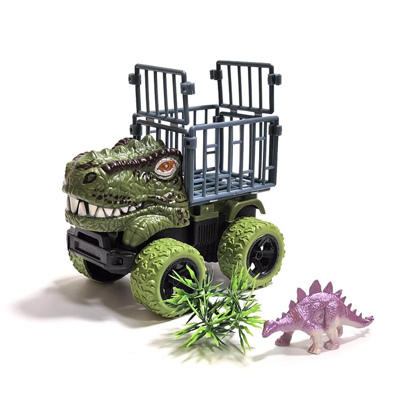 Dinosaur Truck Toys Inertia Car Monster Truck Transport Truck Toys with Dino Figures for Boys Toddlers T-Rex Dinosaur Games