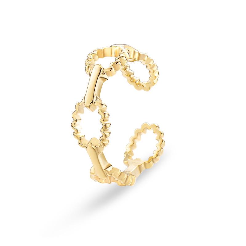 Ανοιχτό Ρυθμιζόμενο Δαχτυλίδι Τιτάνιο Ατσάλι Επικαλυμμένο με Αληθινό Χρυσό Δεν Ξεθωριάζει Μόδα Ευέλικτο Ελαφριά Πολυτέλεια Δαχτυλίδι από Ανοξείδωτο Ατσάλι