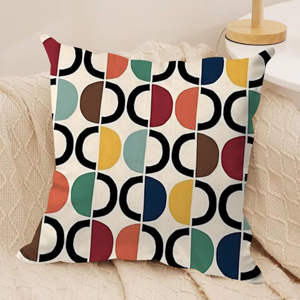 Black Geometric Pattern Cushion Cover Pillowcase Ultra Soft Skin Friendly Fabric Cloud Like Comfort  Concealed Zipper