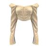 Square Neck Long-sleeved T-shirt Women Blouse Hotsweet Sexy Hottie Slim Lace Flare Sleeve Retro Court Style Office Lady Summer