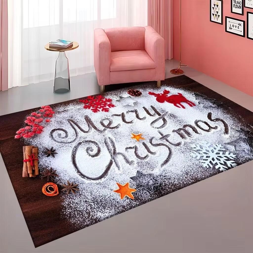 Christmas Series Home Carpets Living Room Sofa Decoration Bedroom Bedside Area Rugs Anti Slip Washable Coffee Table Floor Mat