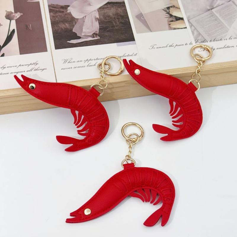 Stilvoller Pu-Leder Sommer Strandstil Schlüsselanhänger Meeresbewohner Taschenanhänger Hummer Krabbe Tasche Zubehör