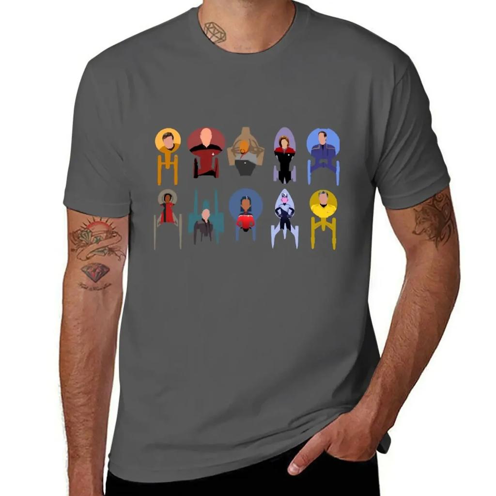 Trek Ships  Captains TShirt Hippie Clothes Summer Top Oversized Anime Figures Mens Tall T Shirts
